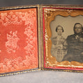 Lot 177 - Antique 1/6th Plate Ambrotype Photograph of a Married Couple in Full Intact Leatherette Union Case