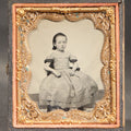 Lot 178 - Antique 1/6th Plate Tintype Photograph of a Seated Young Girl in Half Leatherette Case