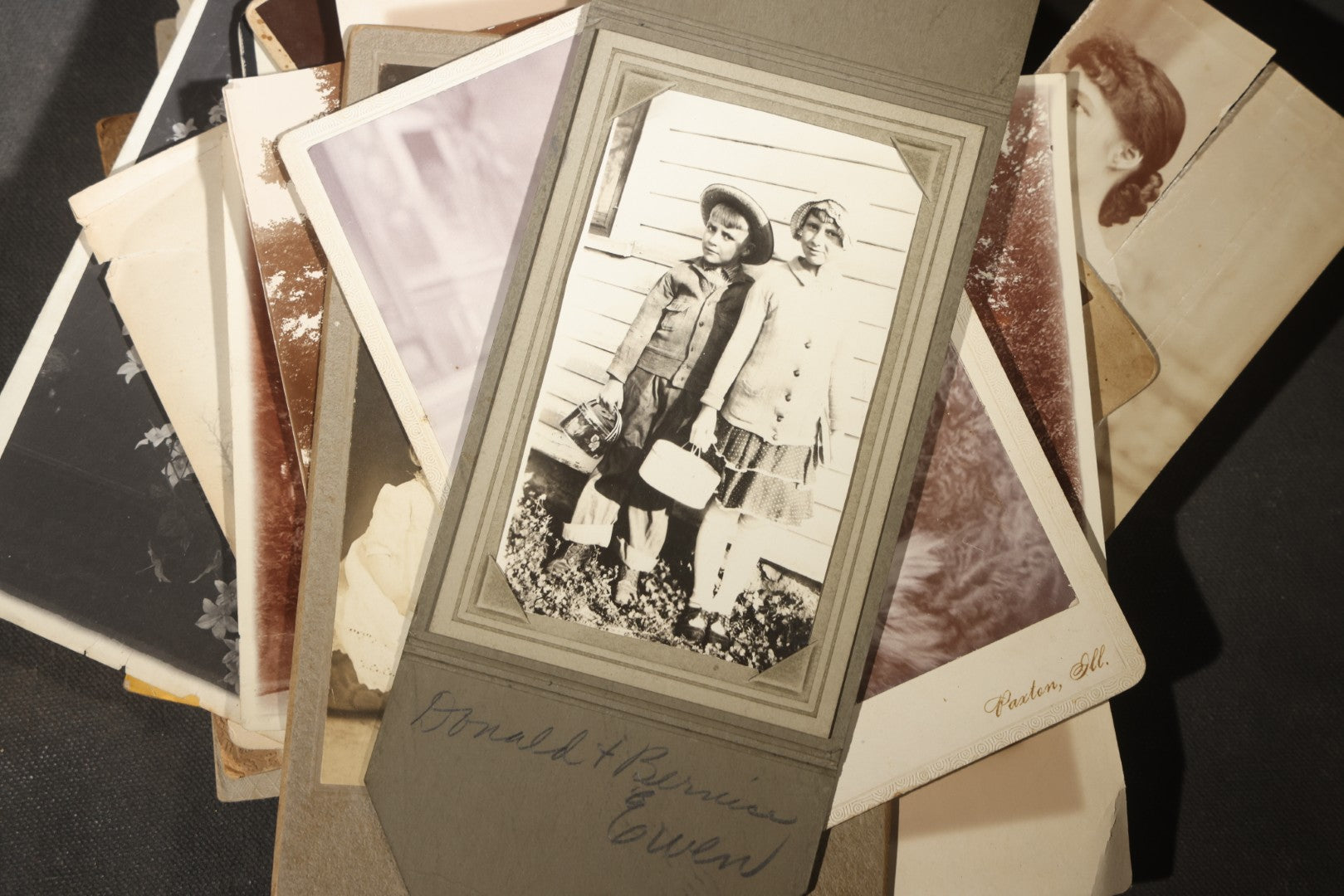 Grouping of 30+ Antique Board-Mounted, Cabinet Card, and Unmounted Photographs including Victorian and Edwardian Portraits, Landscapes, and Group Scenes