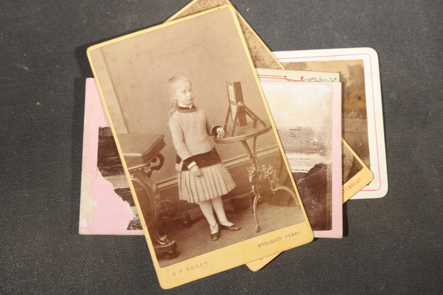 Grouping of 75+ Antique Carte De Visite C.D.V. Photographs and Ephemera, Primarily Scottish and British Studios including W.T. Bashford of Portobello, G.F. Roger of Broughty Ferry, and Morgan & Laing of Greenwich