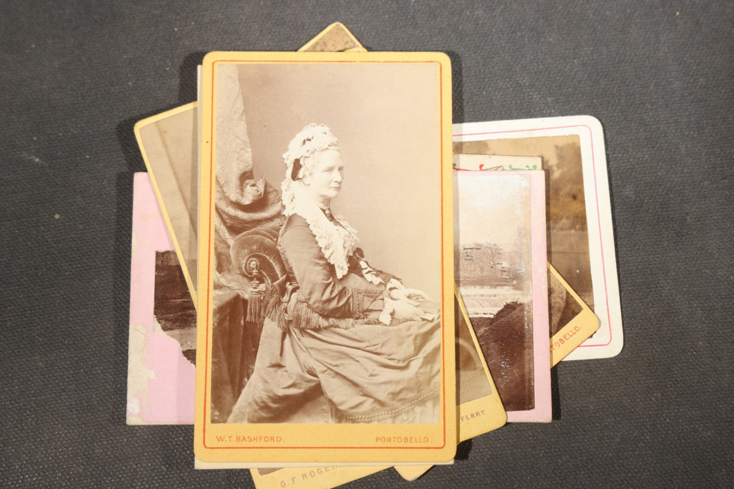 Grouping of 75+ Antique Carte De Visite C.D.V. Photographs and Ephemera, Primarily Scottish and British Studios including W.T. Bashford of Portobello, G.F. Roger of Broughty Ferry, and Morgan & Laing of Greenwich