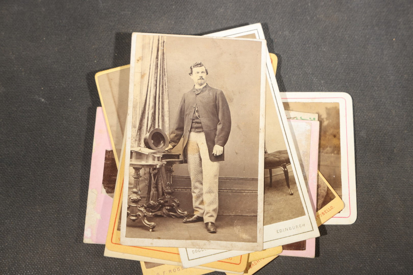 Grouping of 75+ Antique Carte De Visite C.D.V. Photographs and Ephemera, Primarily Scottish and British Studios including W.T. Bashford of Portobello, G.F. Roger of Broughty Ferry, and Morgan & Laing of Greenwich