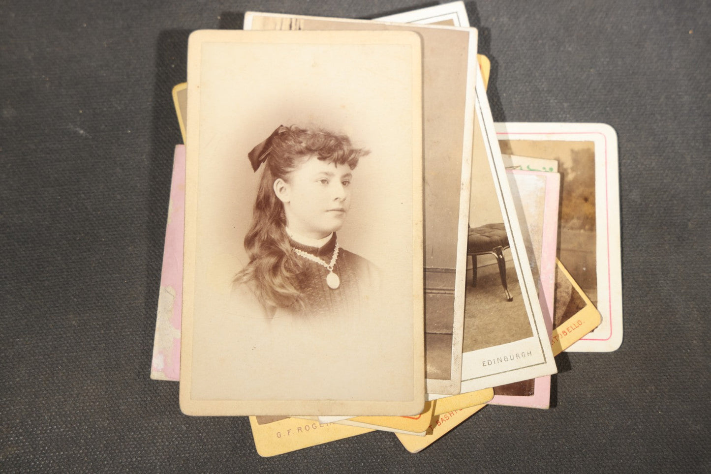 Grouping of 75+ Antique Carte De Visite C.D.V. Photographs and Ephemera, Primarily Scottish and British Studios including W.T. Bashford of Portobello, G.F. Roger of Broughty Ferry, and Morgan & Laing of Greenwich