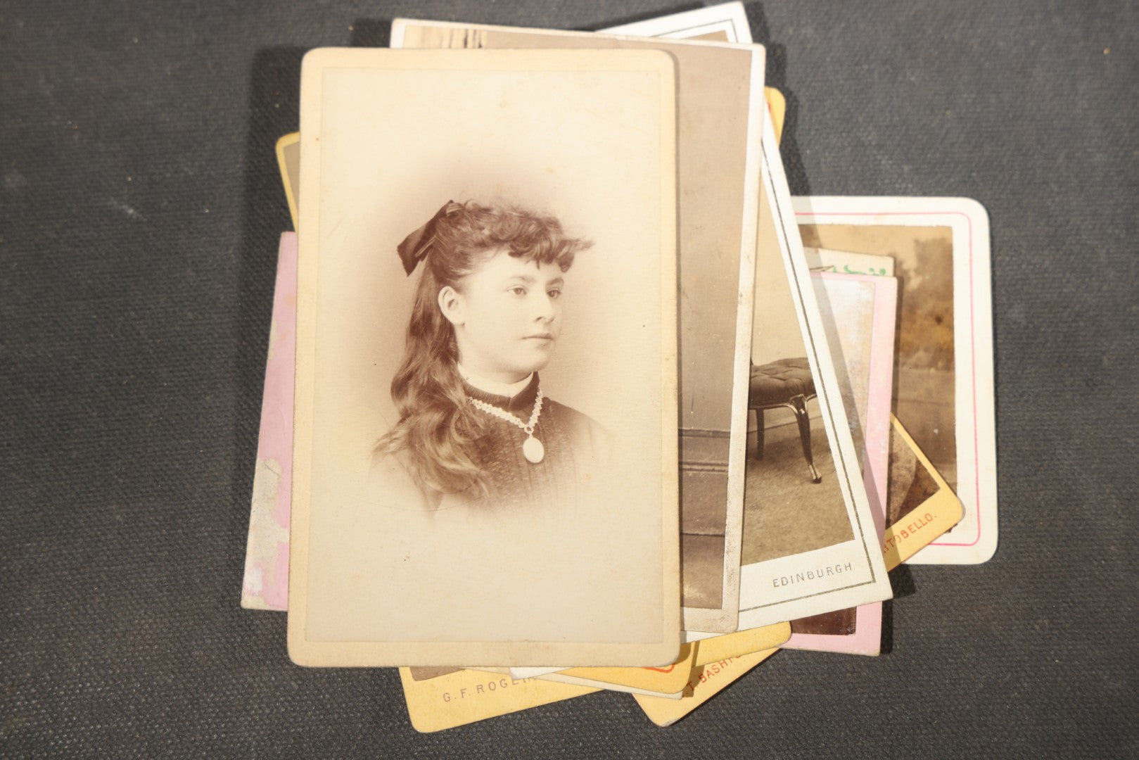 Grouping of 75+ Antique Carte De Visite C.D.V. Photographs and Ephemera, Primarily Scottish and British Studios including W.T. Bashford of Portobello, G.F. Roger of Broughty Ferry, and Morgan & Laing of Greenwich