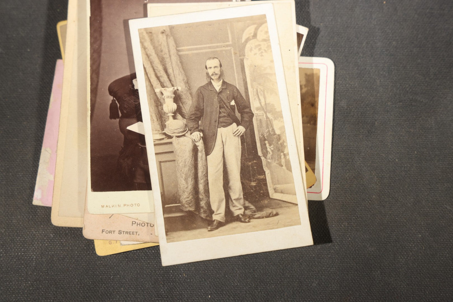 Grouping of 75+ Antique Carte De Visite C.D.V. Photographs and Ephemera, Primarily Scottish and British Studios including W.T. Bashford of Portobello, G.F. Roger of Broughty Ferry, and Morgan & Laing of Greenwich
