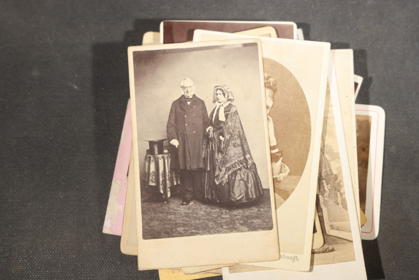 Grouping of 75+ Antique Carte De Visite C.D.V. Photographs and Ephemera, Primarily Scottish and British Studios including W.T. Bashford of Portobello, G.F. Roger of Broughty Ferry, and Morgan & Laing of Greenwich