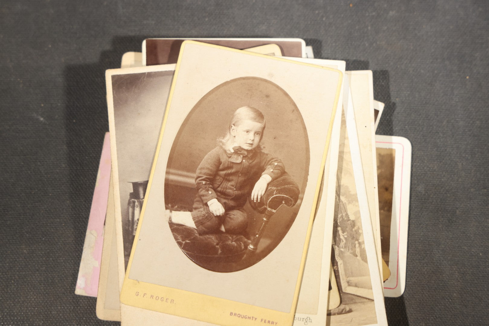 Grouping of 75+ Antique Carte De Visite C.D.V. Photographs and Ephemera, Primarily Scottish and British Studios including W.T. Bashford of Portobello, G.F. Roger of Broughty Ferry, and Morgan & Laing of Greenwich