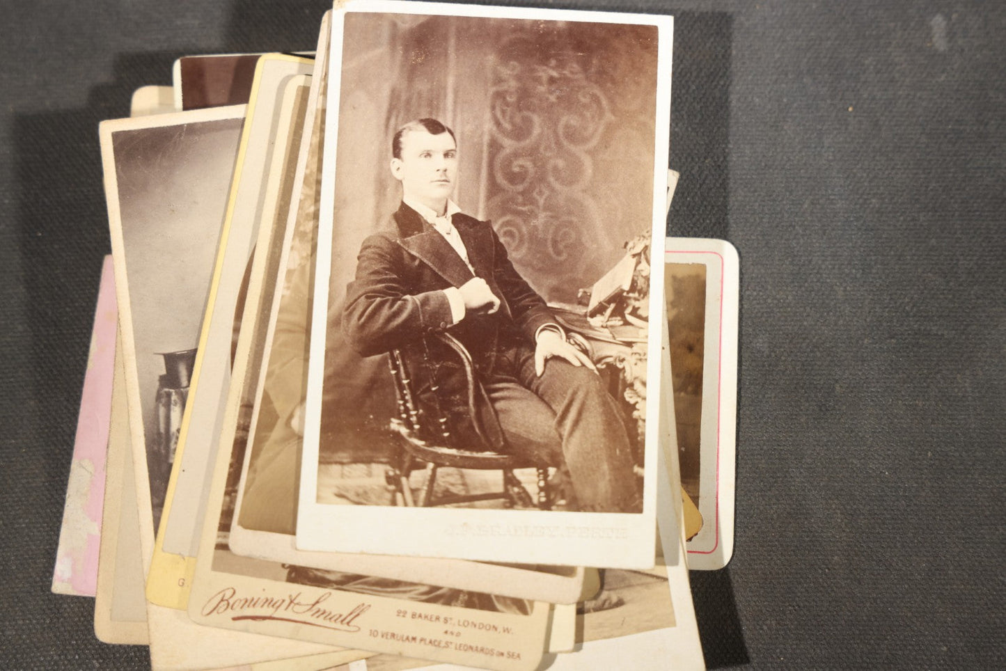 Grouping of 75+ Antique Carte De Visite C.D.V. Photographs and Ephemera, Primarily Scottish and British Studios including W.T. Bashford of Portobello, G.F. Roger of Broughty Ferry, and Morgan & Laing of Greenwich