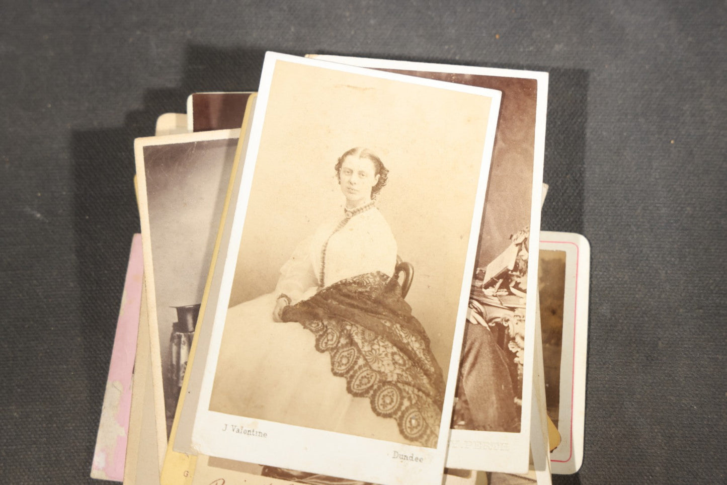 Grouping of 75+ Antique Carte De Visite C.D.V. Photographs and Ephemera, Primarily Scottish and British Studios including W.T. Bashford of Portobello, G.F. Roger of Broughty Ferry, and Morgan & Laing of Greenwich