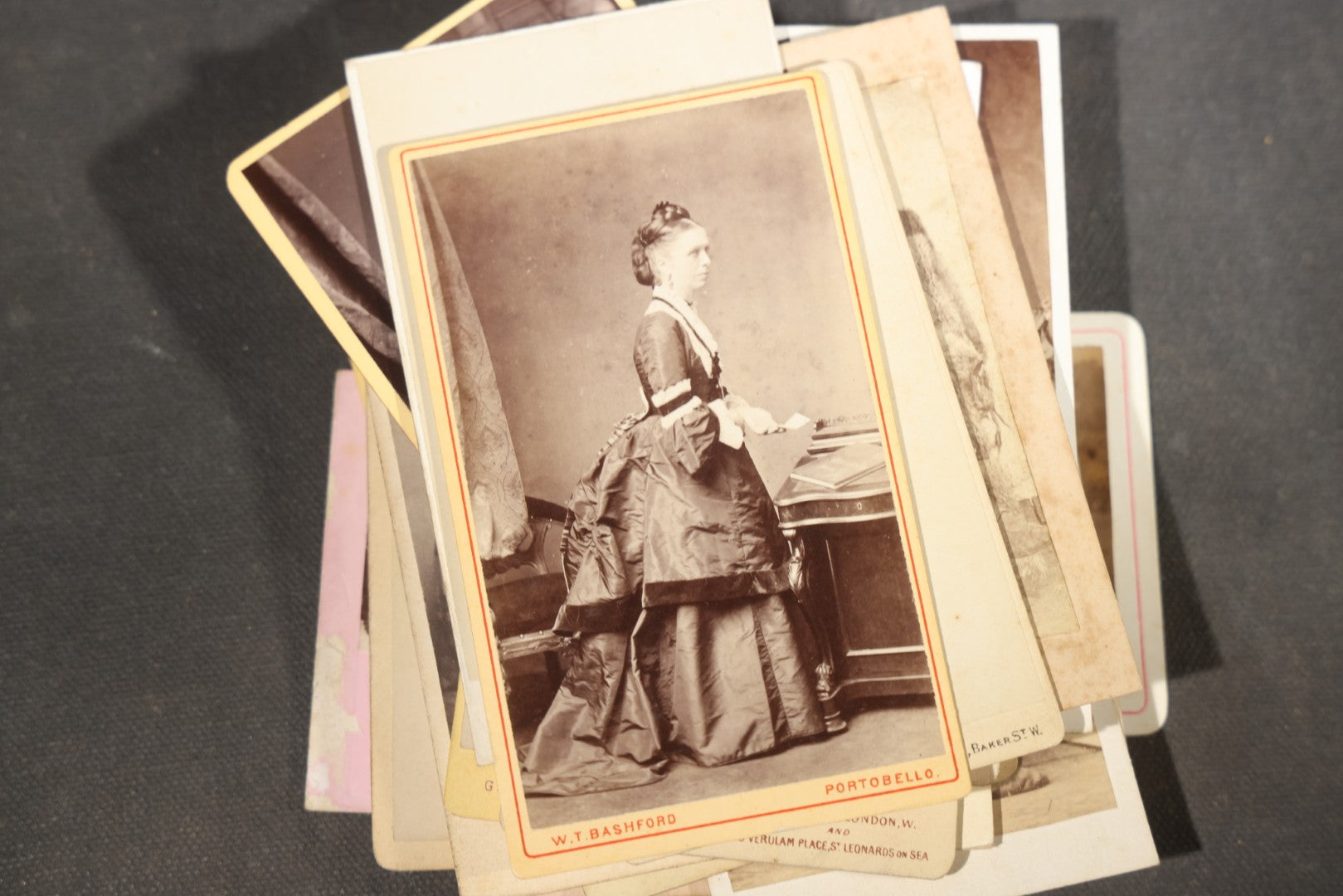 Grouping of 75+ Antique Carte De Visite C.D.V. Photographs and Ephemera, Primarily Scottish and British Studios including W.T. Bashford of Portobello, G.F. Roger of Broughty Ferry, and Morgan & Laing of Greenwich