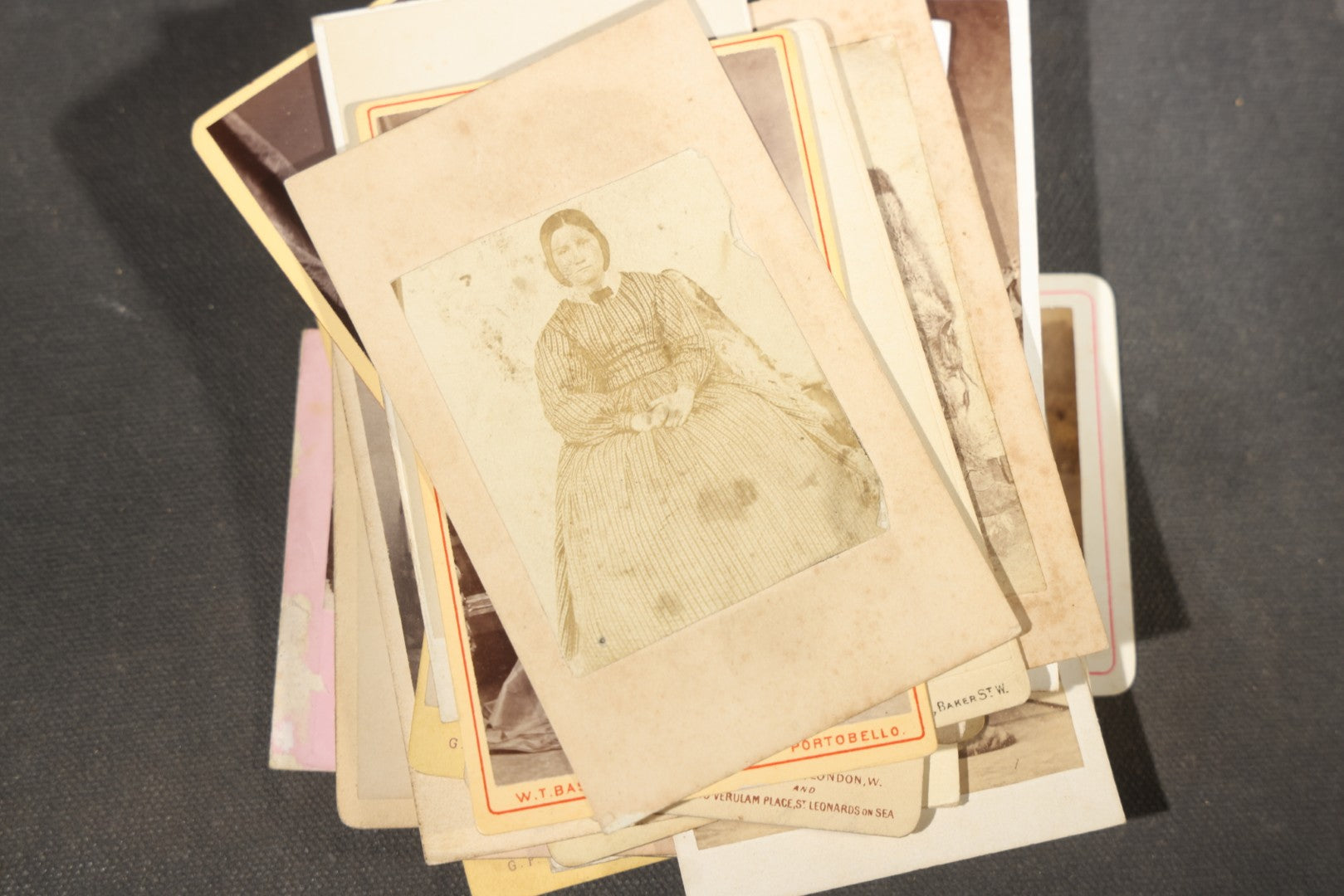 Grouping of 75+ Antique Carte De Visite C.D.V. Photographs and Ephemera, Primarily Scottish and British Studios including W.T. Bashford of Portobello, G.F. Roger of Broughty Ferry, and Morgan & Laing of Greenwich
