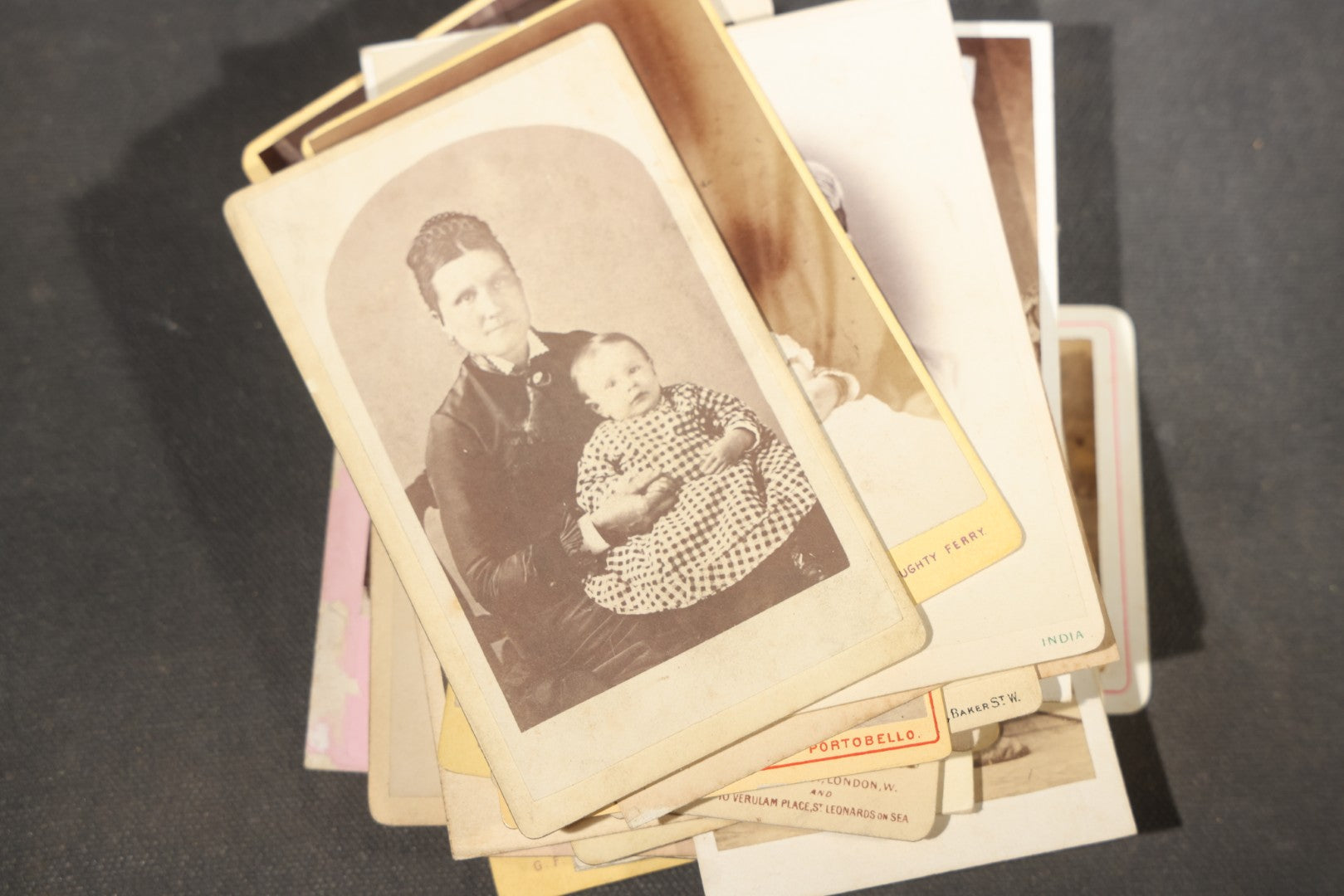 Grouping of 75+ Antique Carte De Visite C.D.V. Photographs and Ephemera, Primarily Scottish and British Studios including W.T. Bashford of Portobello, G.F. Roger of Broughty Ferry, and Morgan & Laing of Greenwich