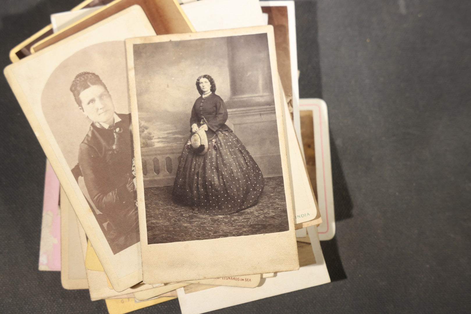 Grouping of 75+ Antique Carte De Visite C.D.V. Photographs and Ephemera, Primarily Scottish and British Studios including W.T. Bashford of Portobello, G.F. Roger of Broughty Ferry, and Morgan & Laing of Greenwich