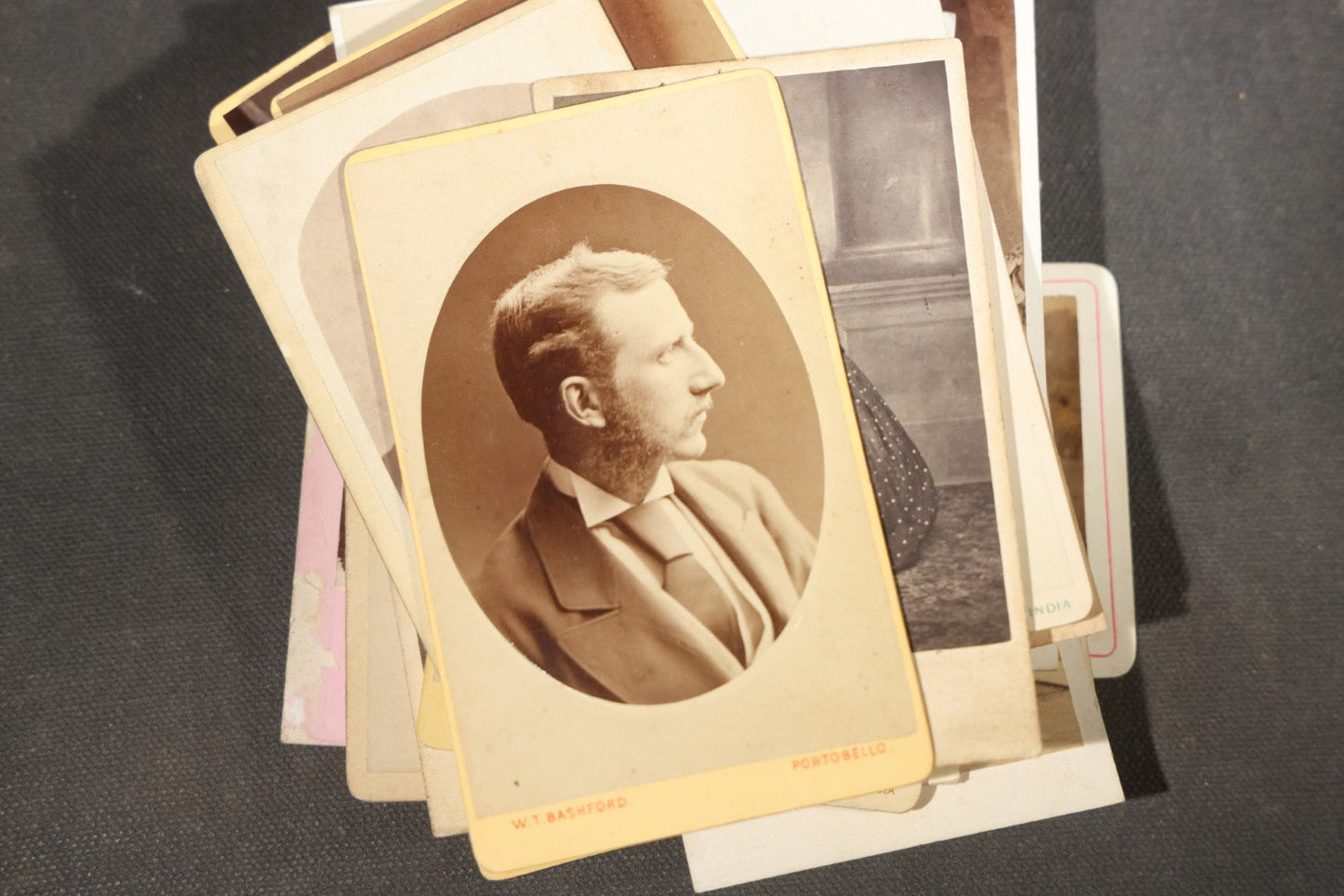 Grouping of 75+ Antique Carte De Visite C.D.V. Photographs and Ephemera, Primarily Scottish and British Studios including W.T. Bashford of Portobello, G.F. Roger of Broughty Ferry, and Morgan & Laing of Greenwich