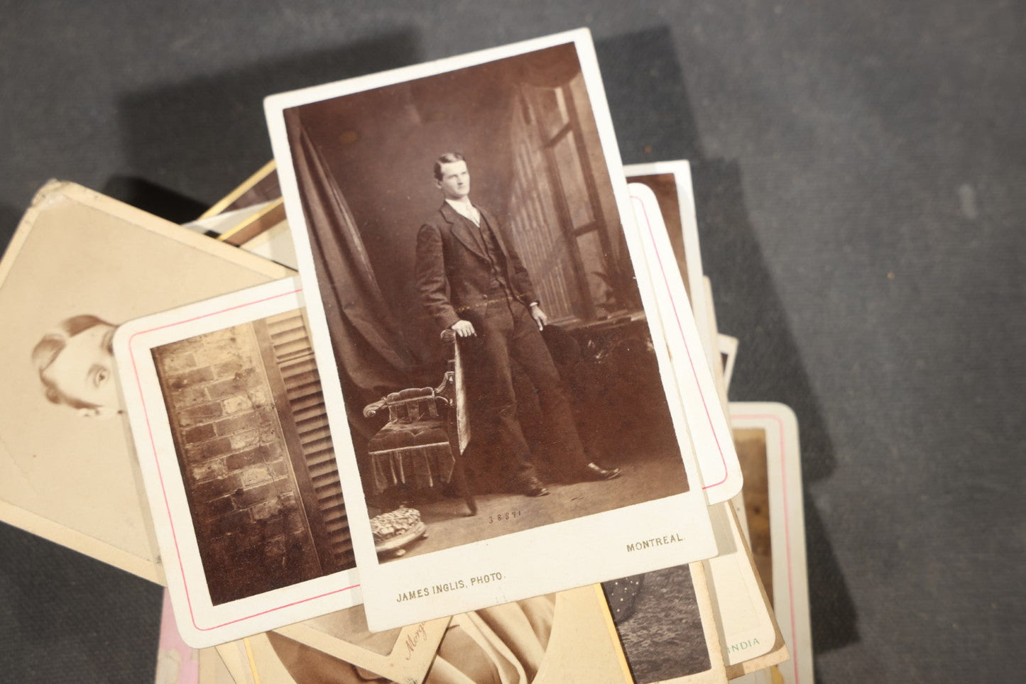 Grouping of 75+ Antique Carte De Visite C.D.V. Photographs and Ephemera, Primarily Scottish and British Studios including W.T. Bashford of Portobello, G.F. Roger of Broughty Ferry, and Morgan & Laing of Greenwich