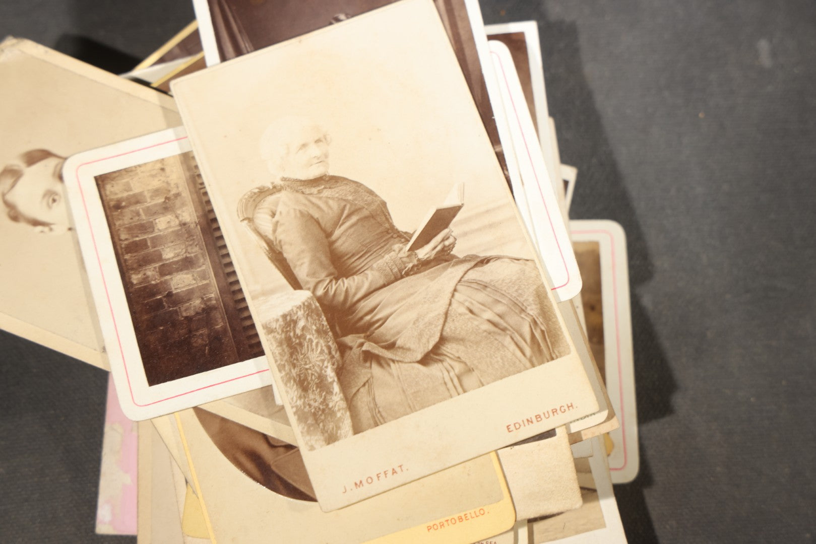 Grouping of 75+ Antique Carte De Visite C.D.V. Photographs and Ephemera, Primarily Scottish and British Studios including W.T. Bashford of Portobello, G.F. Roger of Broughty Ferry, and Morgan & Laing of Greenwich