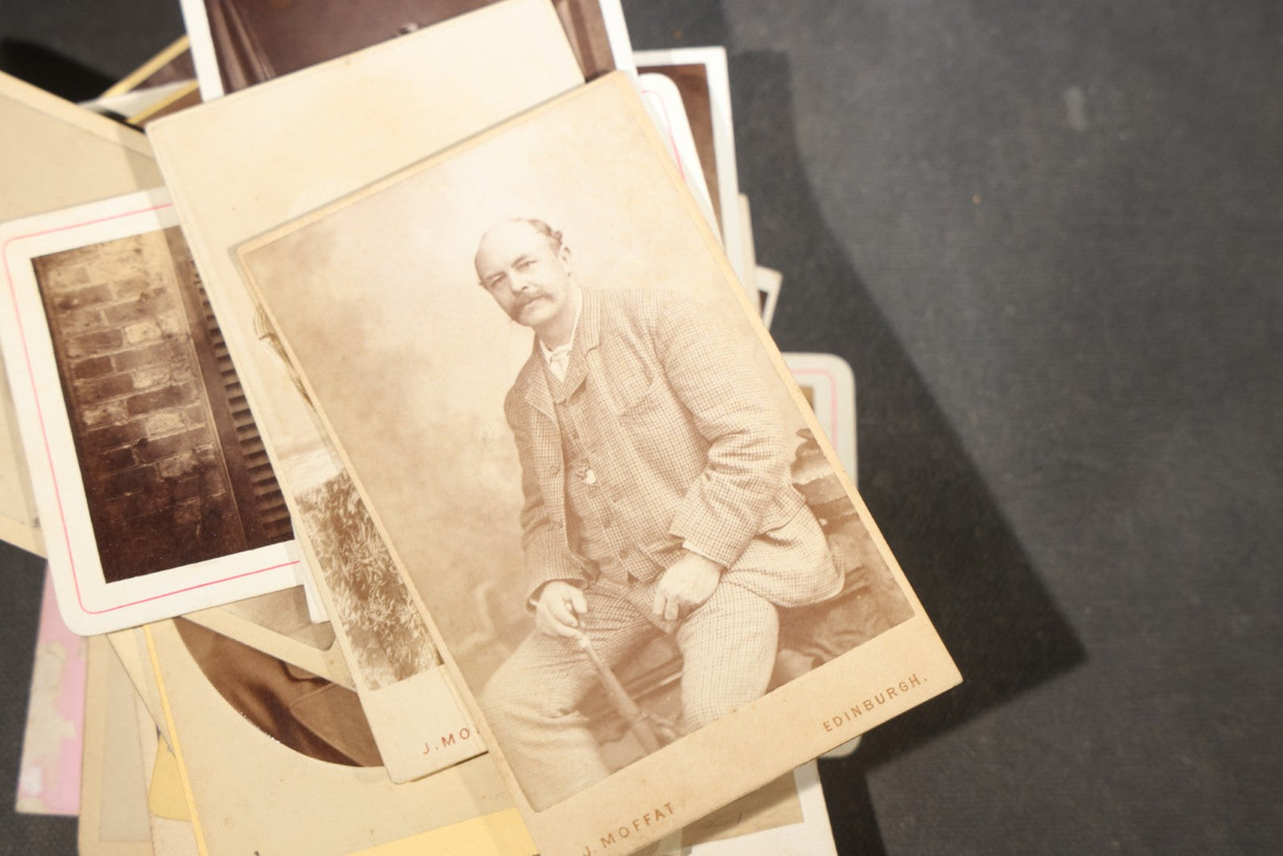 Grouping of 75+ Antique Carte De Visite C.D.V. Photographs and Ephemera, Primarily Scottish and British Studios including W.T. Bashford of Portobello, G.F. Roger of Broughty Ferry, and Morgan & Laing of Greenwich