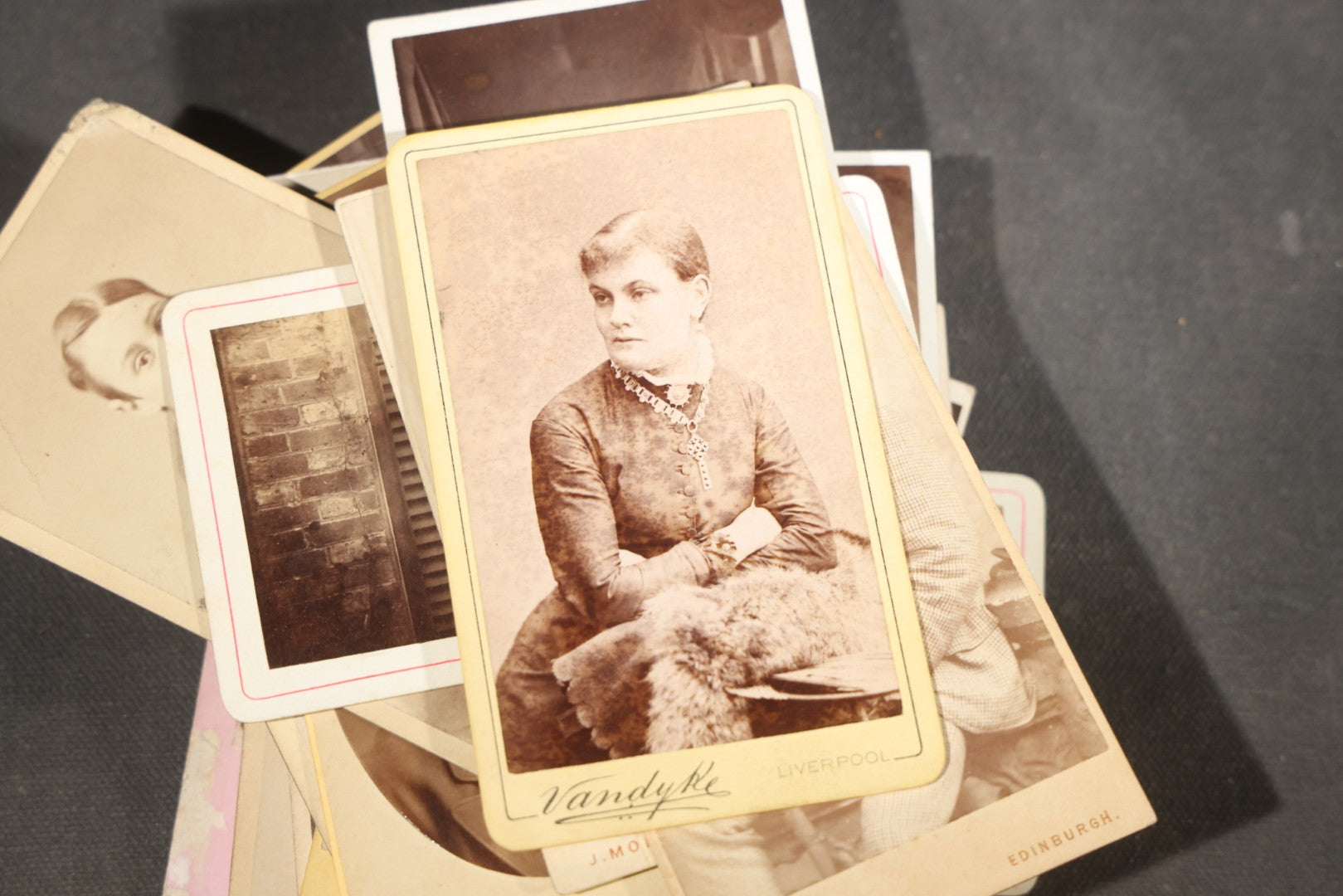 Grouping of 75+ Antique Carte De Visite C.D.V. Photographs and Ephemera, Primarily Scottish and British Studios including W.T. Bashford of Portobello, G.F. Roger of Broughty Ferry, and Morgan & Laing of Greenwich