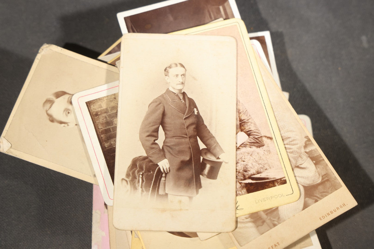 Grouping of 75+ Antique Carte De Visite C.D.V. Photographs and Ephemera, Primarily Scottish and British Studios including W.T. Bashford of Portobello, G.F. Roger of Broughty Ferry, and Morgan & Laing of Greenwich