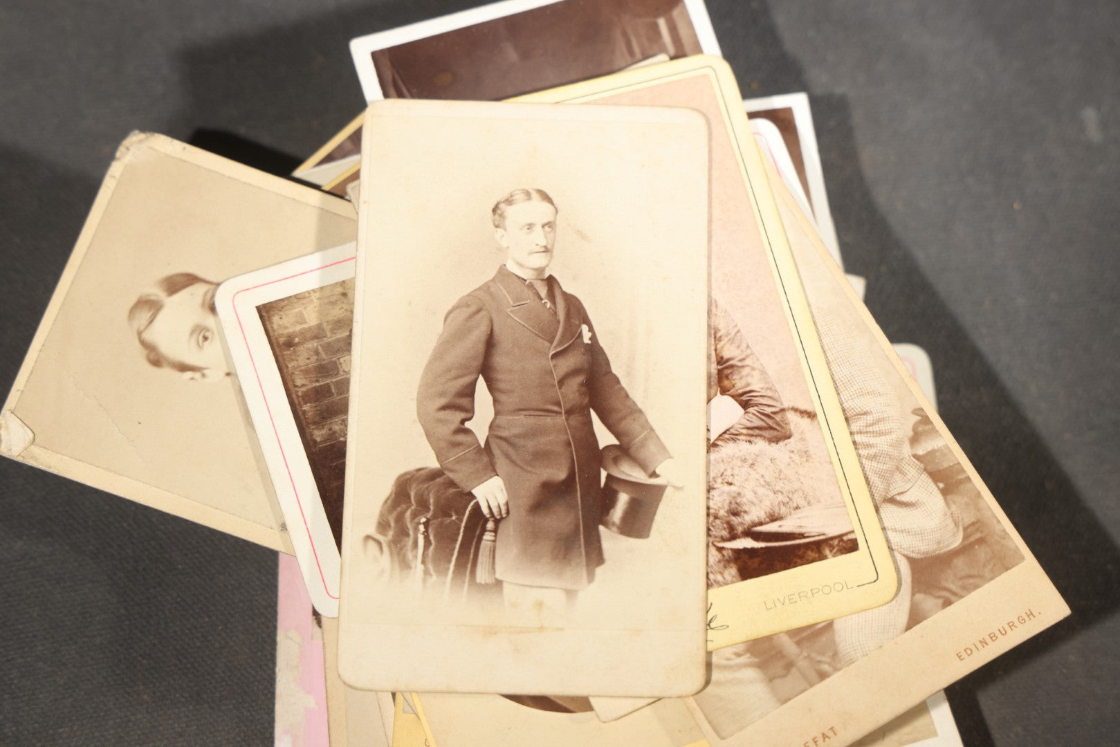 Grouping of 75+ Antique Carte De Visite C.D.V. Photographs and Ephemera, Primarily Scottish and British Studios including W.T. Bashford of Portobello, G.F. Roger of Broughty Ferry, and Morgan & Laing of Greenwich