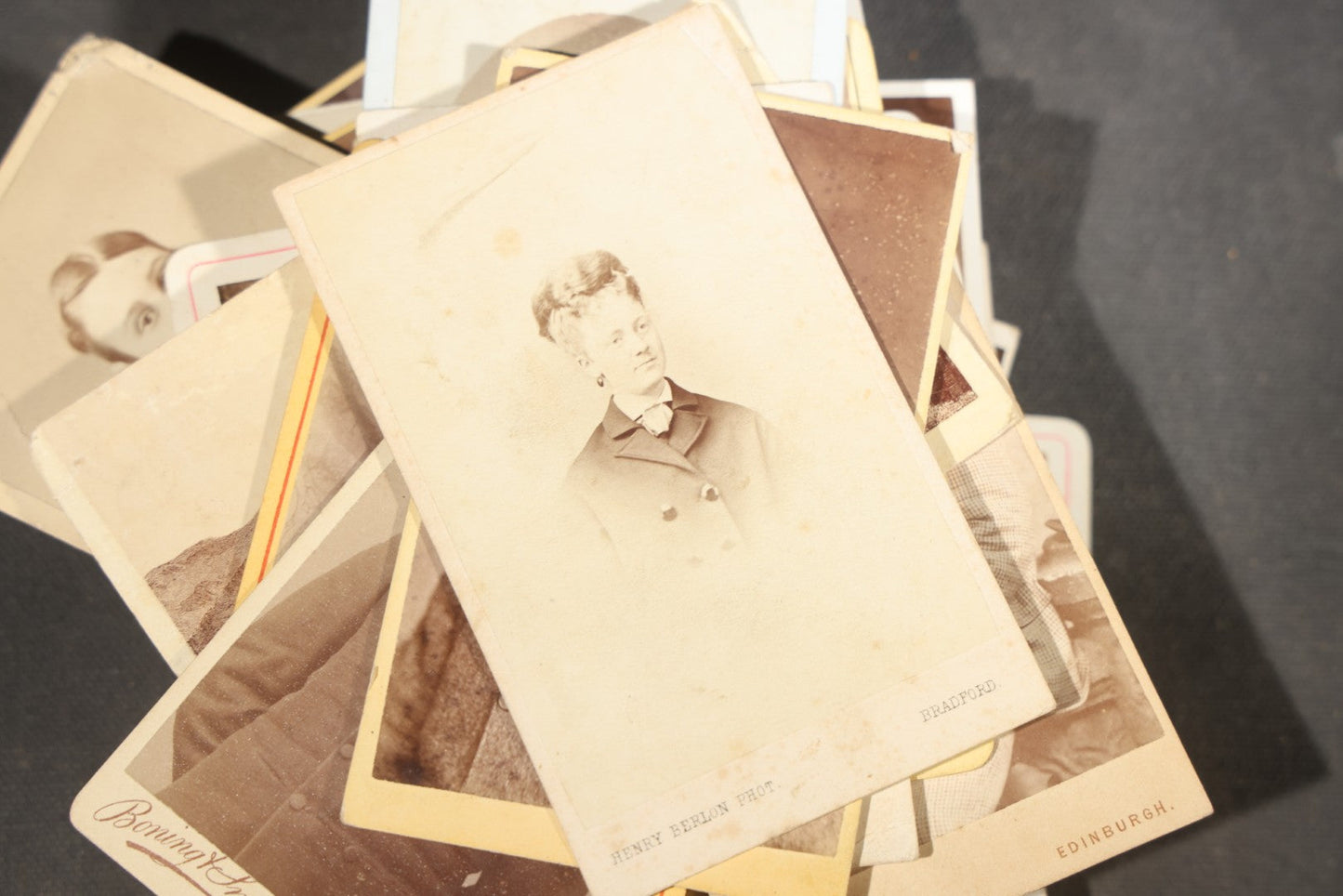 Grouping of 75+ Antique Carte De Visite C.D.V. Photographs and Ephemera, Primarily Scottish and British Studios including W.T. Bashford of Portobello, G.F. Roger of Broughty Ferry, and Morgan & Laing of Greenwich