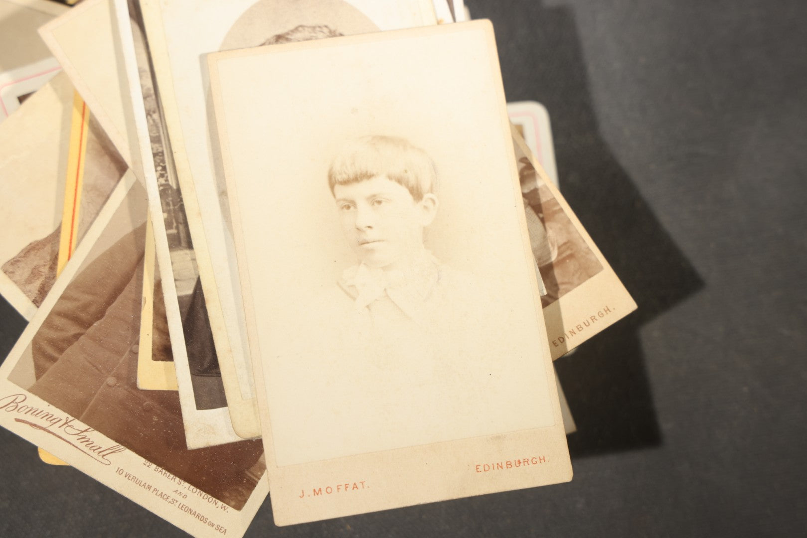Grouping of 75+ Antique Carte De Visite C.D.V. Photographs and Ephemera, Primarily Scottish and British Studios including W.T. Bashford of Portobello, G.F. Roger of Broughty Ferry, and Morgan & Laing of Greenwich