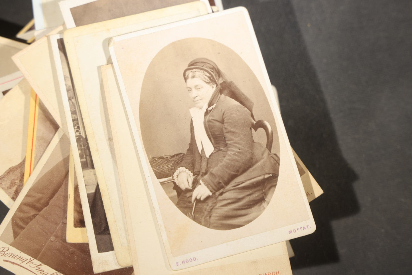 Grouping of 75+ Antique Carte De Visite C.D.V. Photographs and Ephemera, Primarily Scottish and British Studios including W.T. Bashford of Portobello, G.F. Roger of Broughty Ferry, and Morgan & Laing of Greenwich