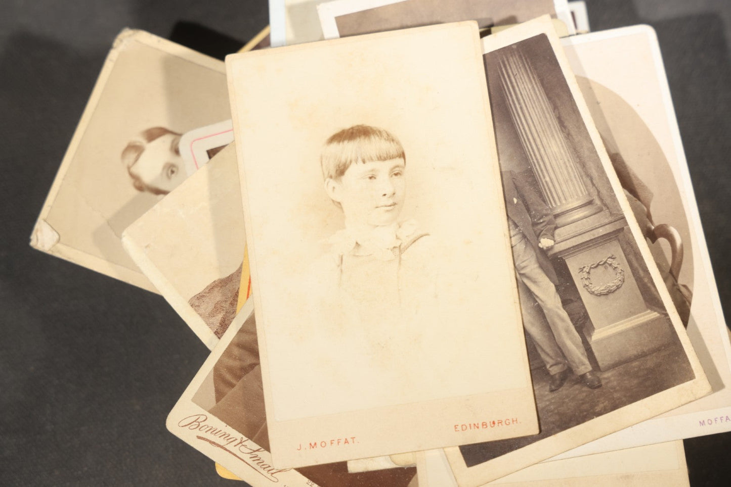 Grouping of 75+ Antique Carte De Visite C.D.V. Photographs and Ephemera, Primarily Scottish and British Studios including W.T. Bashford of Portobello, G.F. Roger of Broughty Ferry, and Morgan & Laing of Greenwich