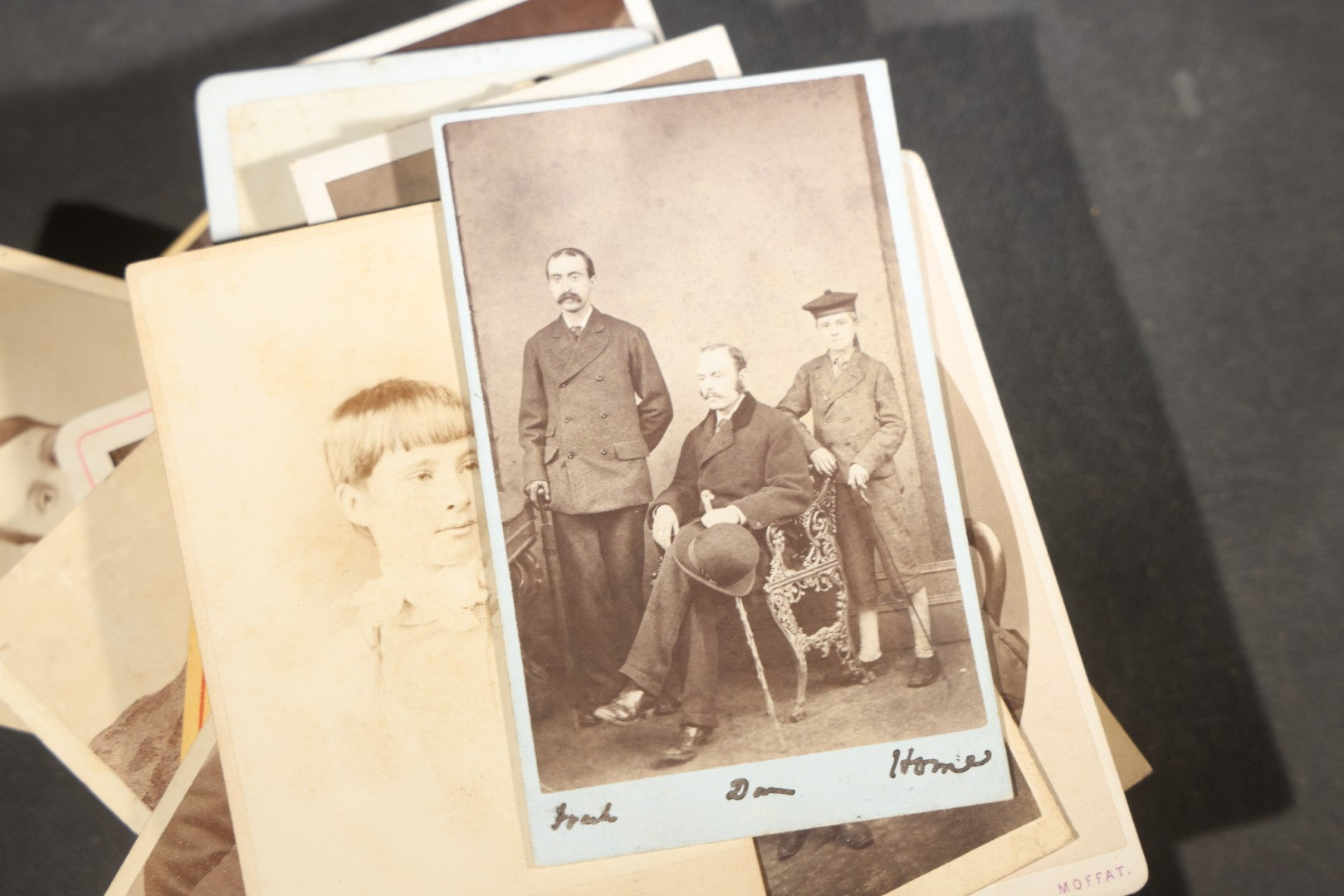 Grouping of 75+ Antique Carte De Visite C.D.V. Photographs and Ephemera, Primarily Scottish and British Studios including W.T. Bashford of Portobello, G.F. Roger of Broughty Ferry, and Morgan & Laing of Greenwich