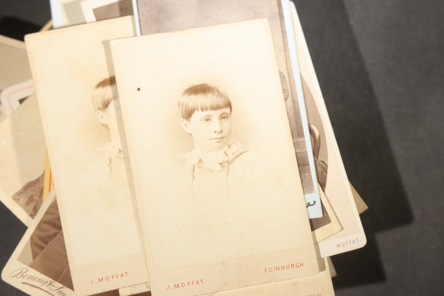 Grouping of 75+ Antique Carte De Visite C.D.V. Photographs and Ephemera, Primarily Scottish and British Studios including W.T. Bashford of Portobello, G.F. Roger of Broughty Ferry, and Morgan & Laing of Greenwich