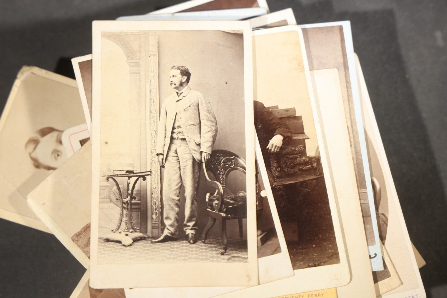 Grouping of 75+ Antique Carte De Visite C.D.V. Photographs and Ephemera, Primarily Scottish and British Studios including W.T. Bashford of Portobello, G.F. Roger of Broughty Ferry, and Morgan & Laing of Greenwich