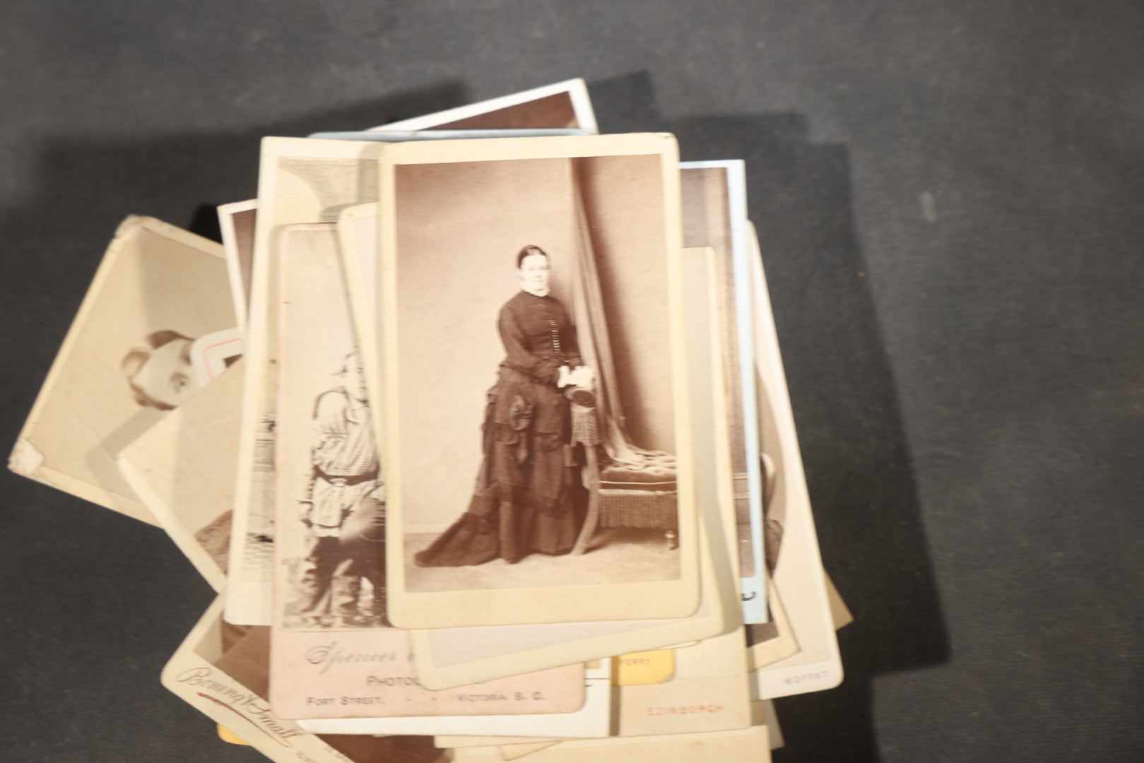 Grouping of 75+ Antique Carte De Visite C.D.V. Photographs and Ephemera, Primarily Scottish and British Studios including W.T. Bashford of Portobello, G.F. Roger of Broughty Ferry, and Morgan & Laing of Greenwich