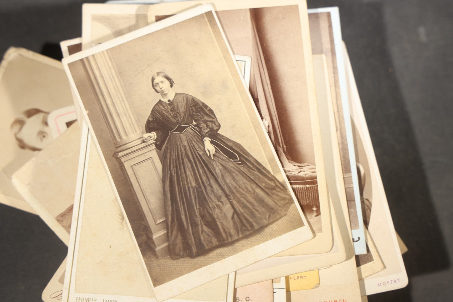 Grouping of 75+ Antique Carte De Visite C.D.V. Photographs and Ephemera, Primarily Scottish and British Studios including W.T. Bashford of Portobello, G.F. Roger of Broughty Ferry, and Morgan & Laing of Greenwich