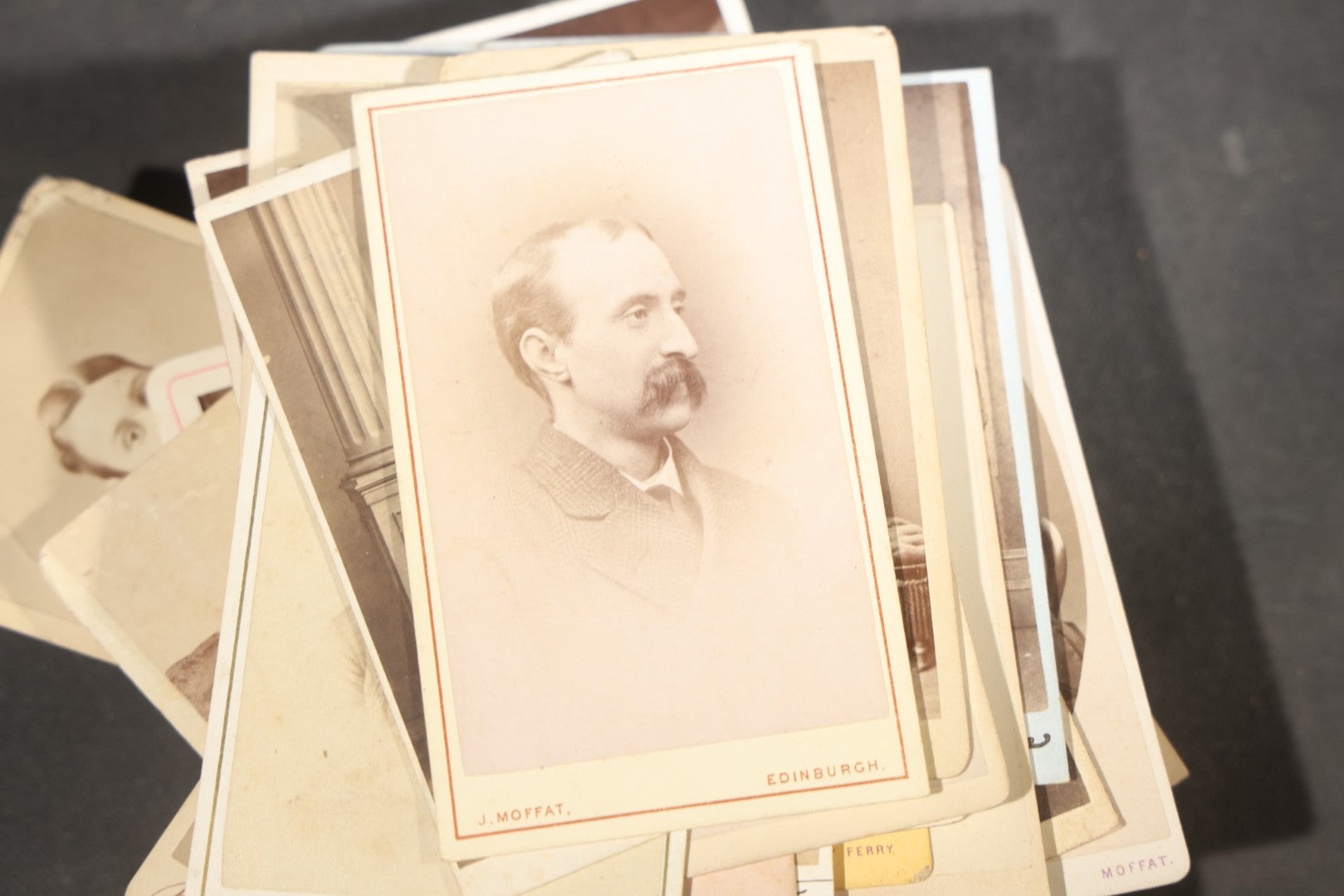 Grouping of 75+ Antique Carte De Visite C.D.V. Photographs and Ephemera, Primarily Scottish and British Studios including W.T. Bashford of Portobello, G.F. Roger of Broughty Ferry, and Morgan & Laing of Greenwich
