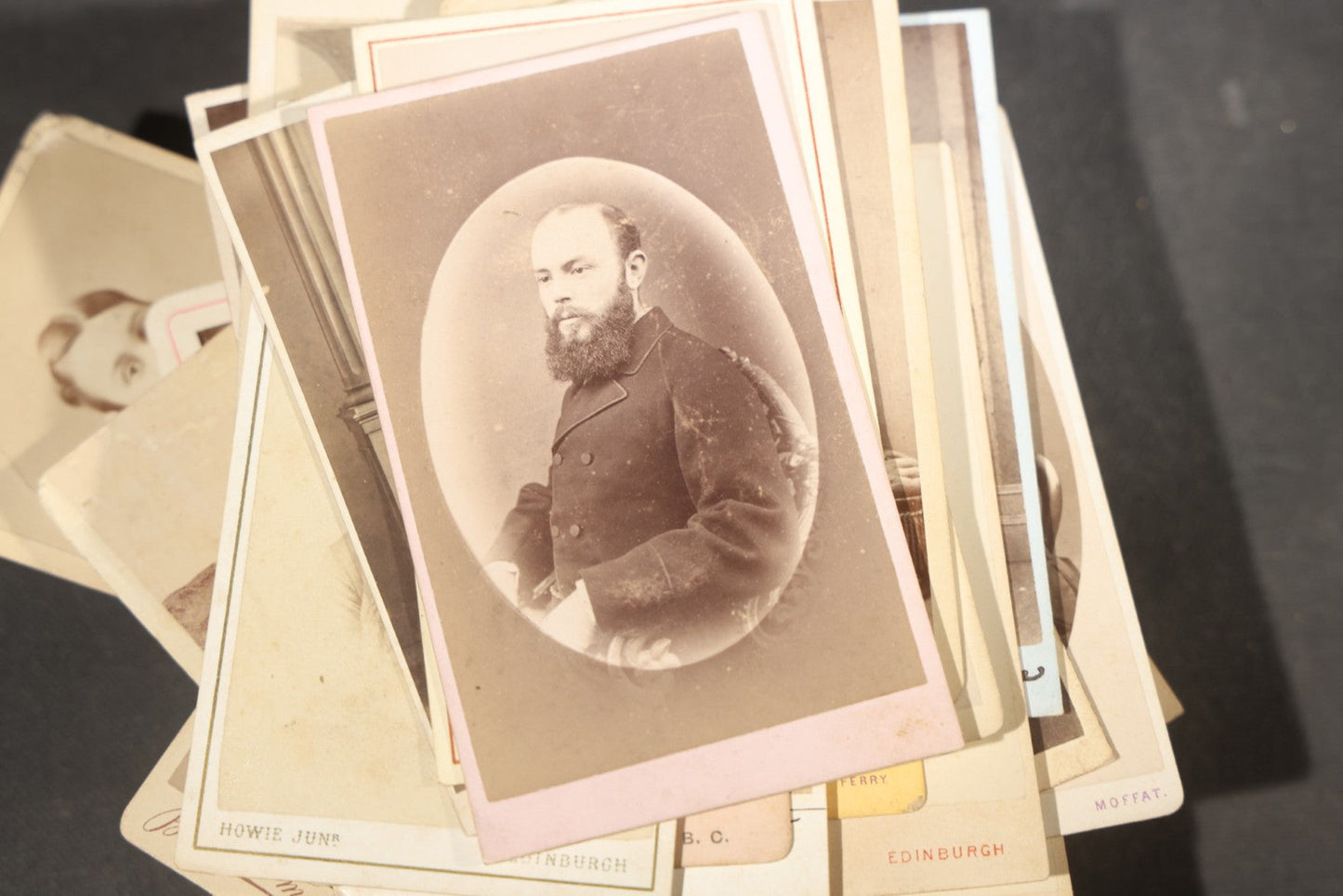 Grouping of 75+ Antique Carte De Visite C.D.V. Photographs and Ephemera, Primarily Scottish and British Studios including W.T. Bashford of Portobello, G.F. Roger of Broughty Ferry, and Morgan & Laing of Greenwich