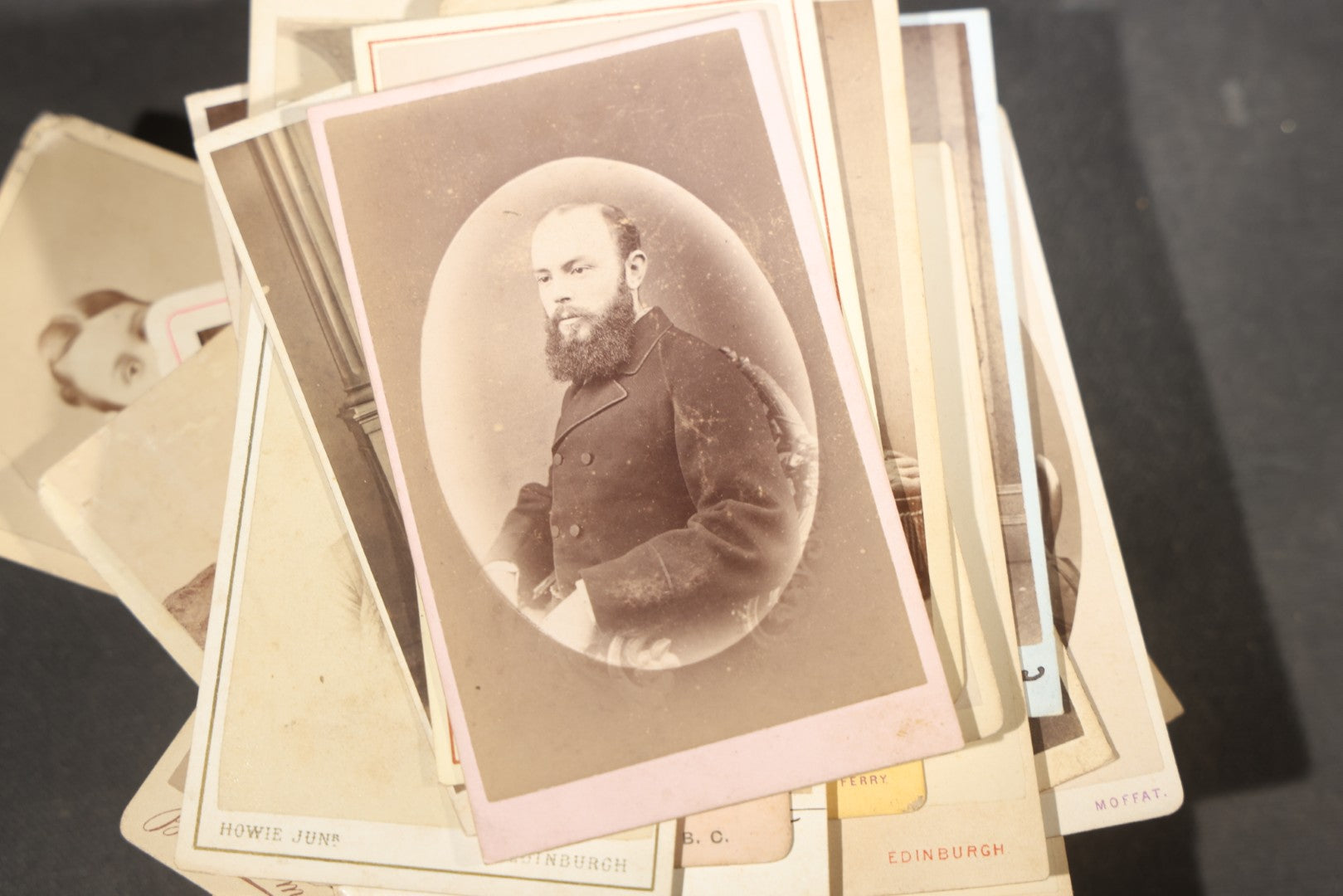 Grouping of 75+ Antique Carte De Visite C.D.V. Photographs and Ephemera, Primarily Scottish and British Studios including W.T. Bashford of Portobello, G.F. Roger of Broughty Ferry, and Morgan & Laing of Greenwich
