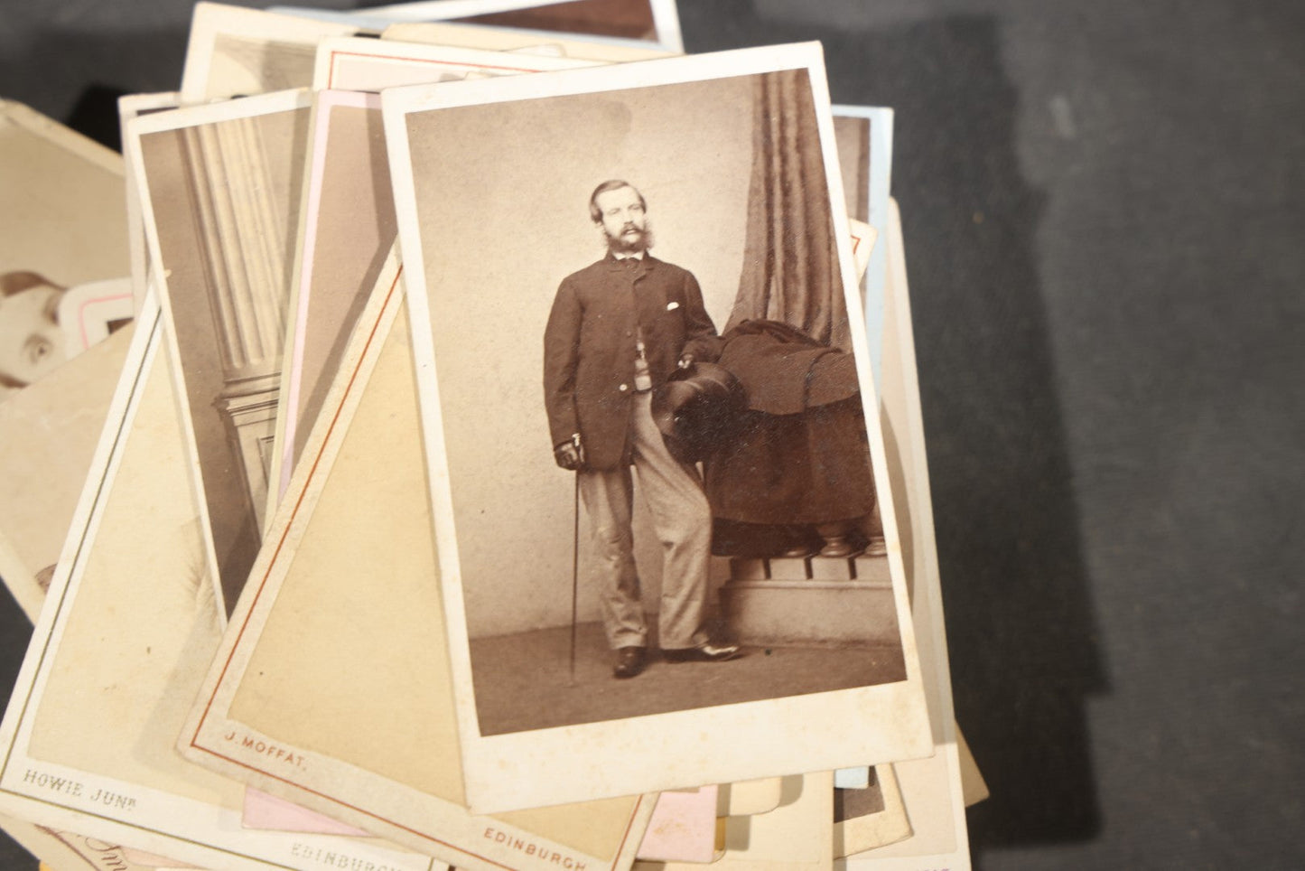 Grouping of 75+ Antique Carte De Visite C.D.V. Photographs and Ephemera, Primarily Scottish and British Studios including W.T. Bashford of Portobello, G.F. Roger of Broughty Ferry, and Morgan & Laing of Greenwich