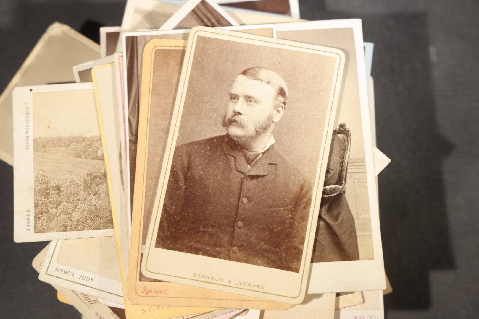 Grouping of 75+ Antique Carte De Visite C.D.V. Photographs and Ephemera, Primarily Scottish and British Studios including W.T. Bashford of Portobello, G.F. Roger of Broughty Ferry, and Morgan & Laing of Greenwich