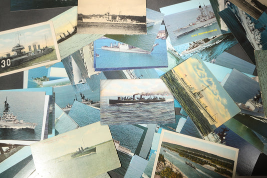 Grouping of 80 Vintage U.S. Navy Ship Postcards including Torpedo Boats, Destroyers, Patrol Craft, and Guided Missile Cruisers