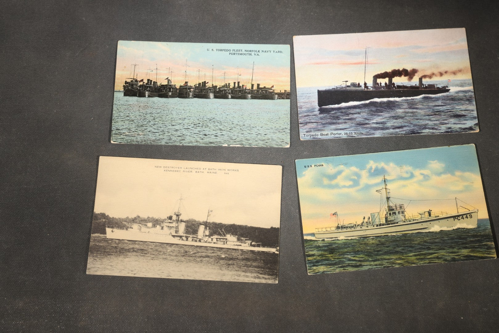 Grouping of 80 Vintage U.S. Navy Ship Postcards including Torpedo Boats, Destroyers, Patrol Craft, and Guided Missile Cruisers