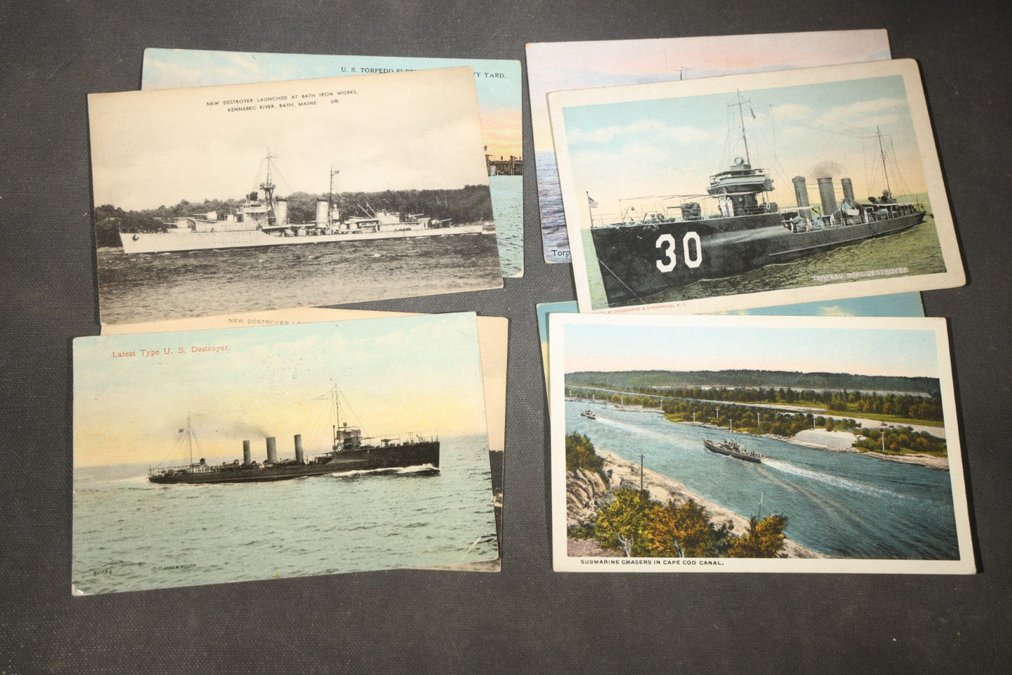 Grouping of 80 Vintage U.S. Navy Ship Postcards including Torpedo Boats, Destroyers, Patrol Craft, and Guided Missile Cruisers