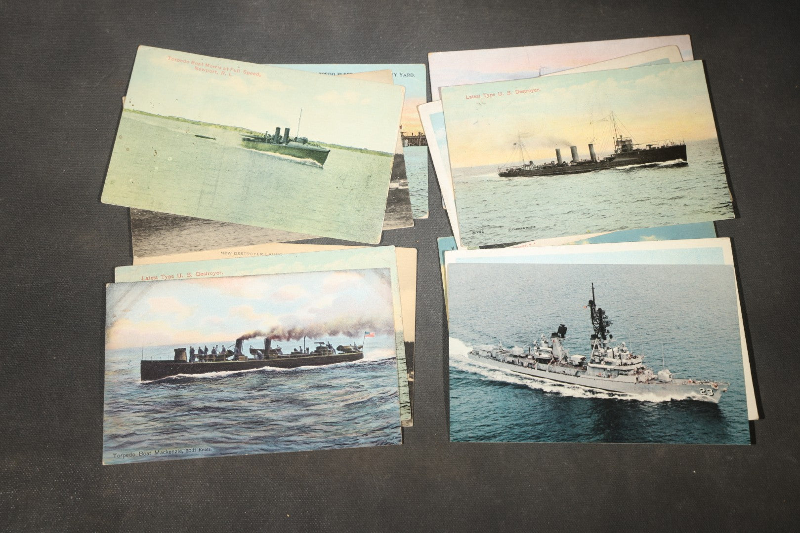 Grouping of 80 Vintage U.S. Navy Ship Postcards including Torpedo Boats, Destroyers, Patrol Craft, and Guided Missile Cruisers