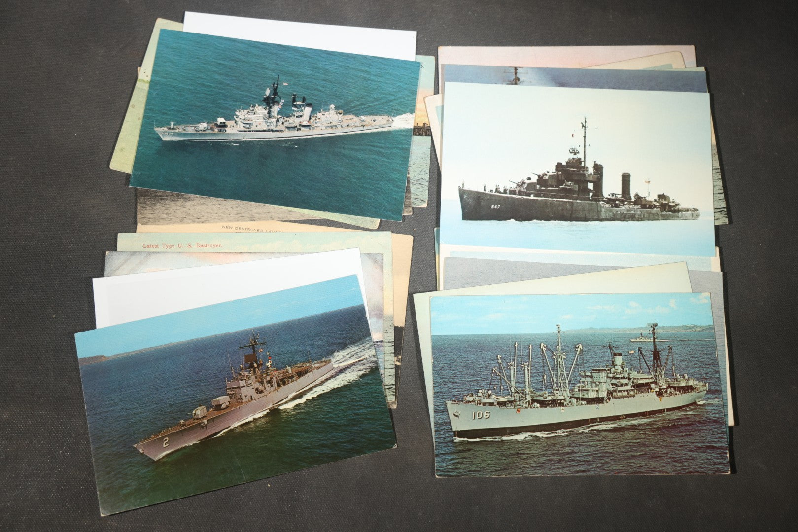 Grouping of 80 Vintage U.S. Navy Ship Postcards including Torpedo Boats, Destroyers, Patrol Craft, and Guided Missile Cruisers