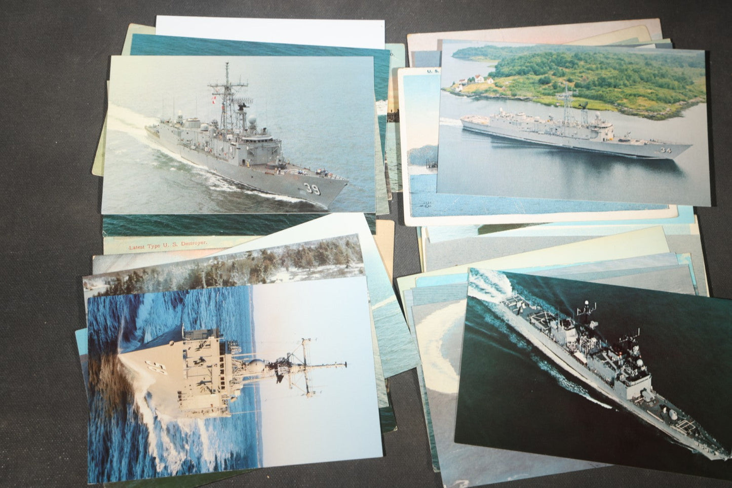 Grouping of 80 Vintage U.S. Navy Ship Postcards including Torpedo Boats, Destroyers, Patrol Craft, and Guided Missile Cruisers