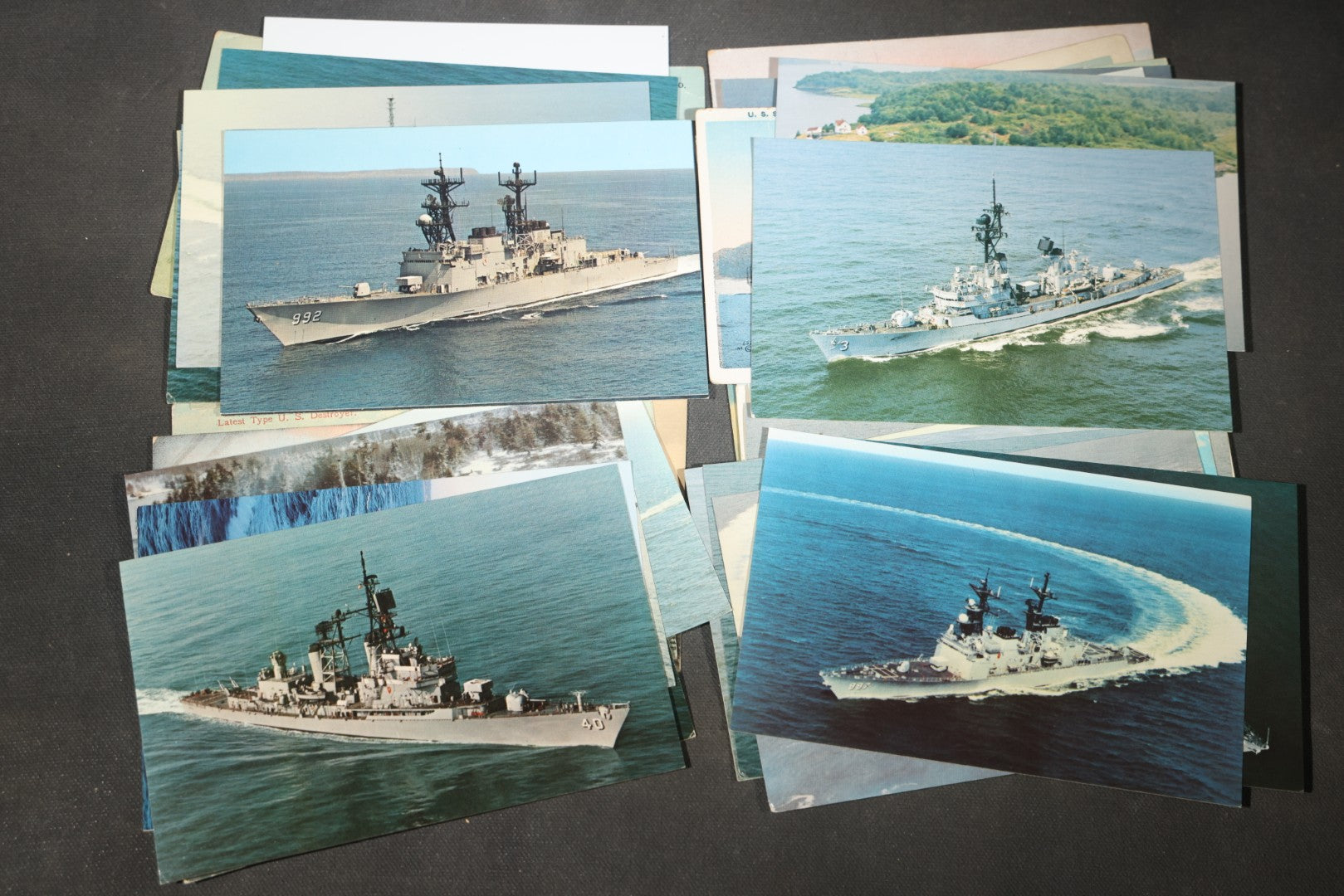 Grouping of 80 Vintage U.S. Navy Ship Postcards including Torpedo Boats, Destroyers, Patrol Craft, and Guided Missile Cruisers