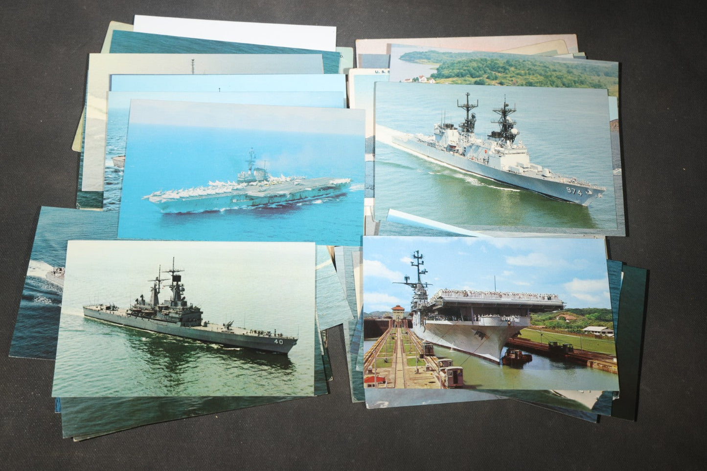 Grouping of 80 Vintage U.S. Navy Ship Postcards including Torpedo Boats, Destroyers, Patrol Craft, and Guided Missile Cruisers