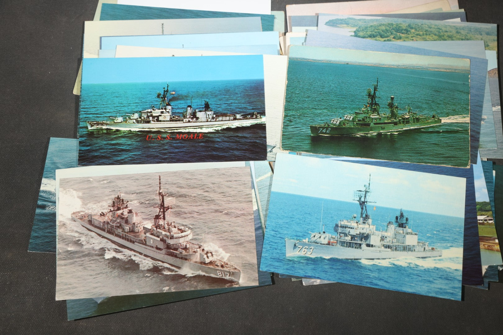 Grouping of 80 Vintage U.S. Navy Ship Postcards including Torpedo Boats, Destroyers, Patrol Craft, and Guided Missile Cruisers