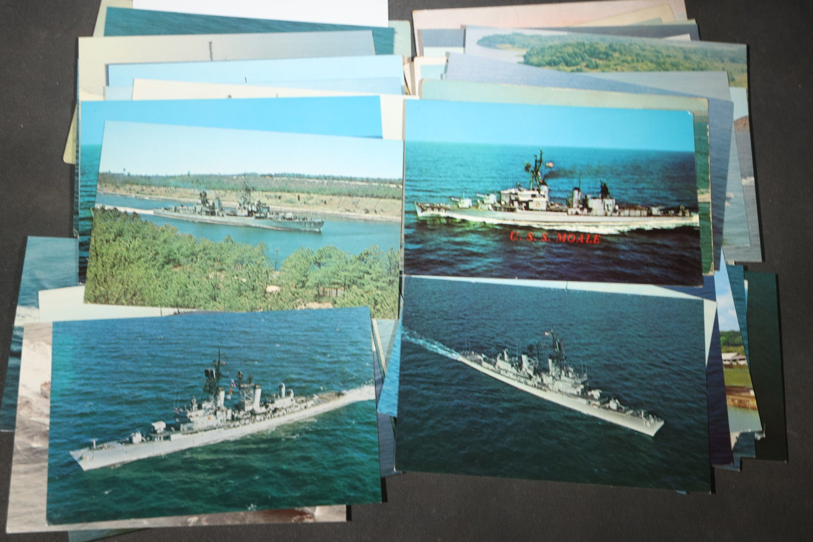 Grouping of 80 Vintage U.S. Navy Ship Postcards including Torpedo Boats, Destroyers, Patrol Craft, and Guided Missile Cruisers