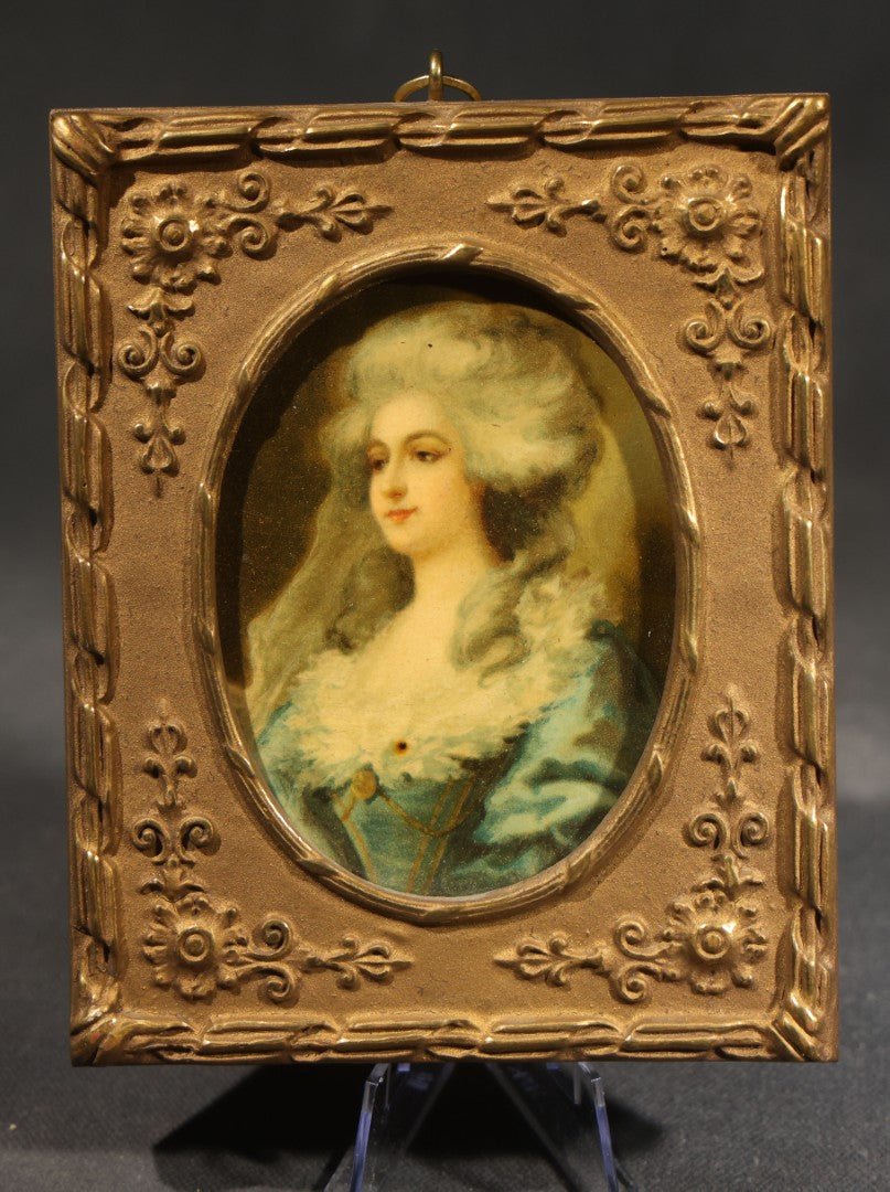 Pair of Vintage Framed Miniature Portraits including Martha Washington