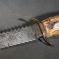 Lot 197 - Vintage Stag-Handled Hunting Knife with Saw-Tooth Spine, Manufactured by Robert Klaas, Solingen, Germany, 8-1/4" L